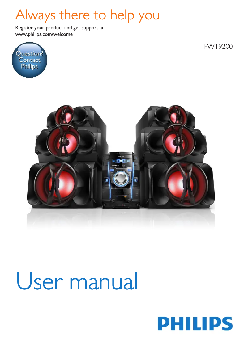 First page image of the manual for FWT9200X