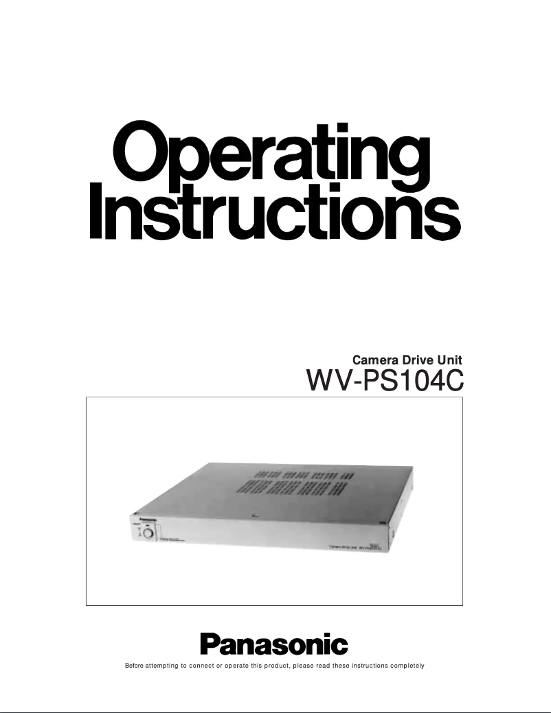 Page 1 of the manual User Manual Panasonic WV-PS104C