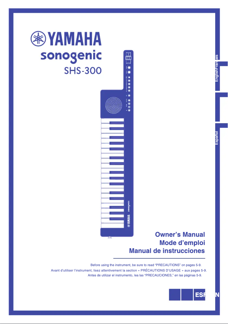 Page 1 of the manual User Manual Yamaha Sonogenic SHS-300