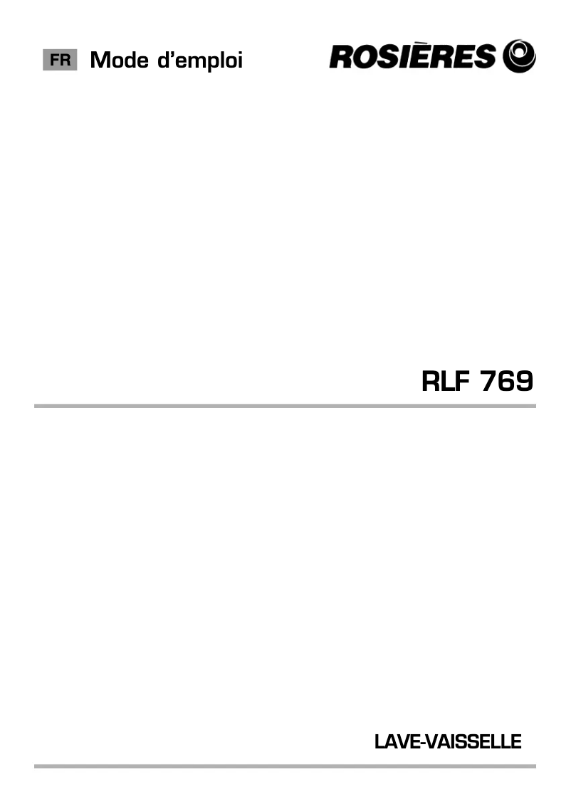 First page image of the manual for RLF 769