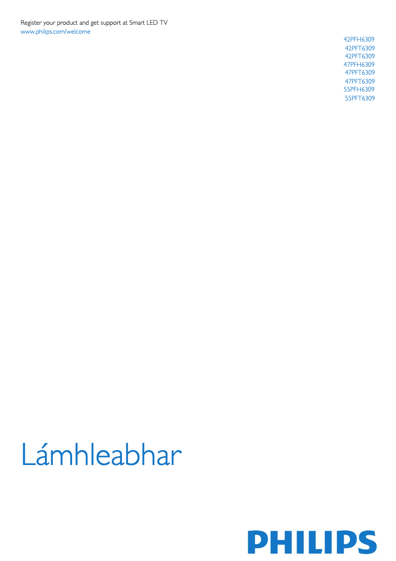 First page image of the manual for 42PFH6309