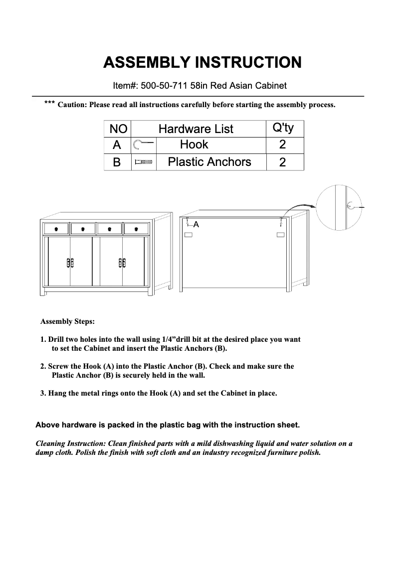 Page 1 of the manual User Manual Hooker 500-50-711