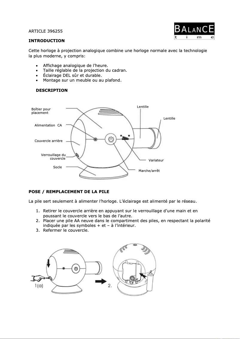 Image de la première page du manuel de l'appareil HE-LPK10