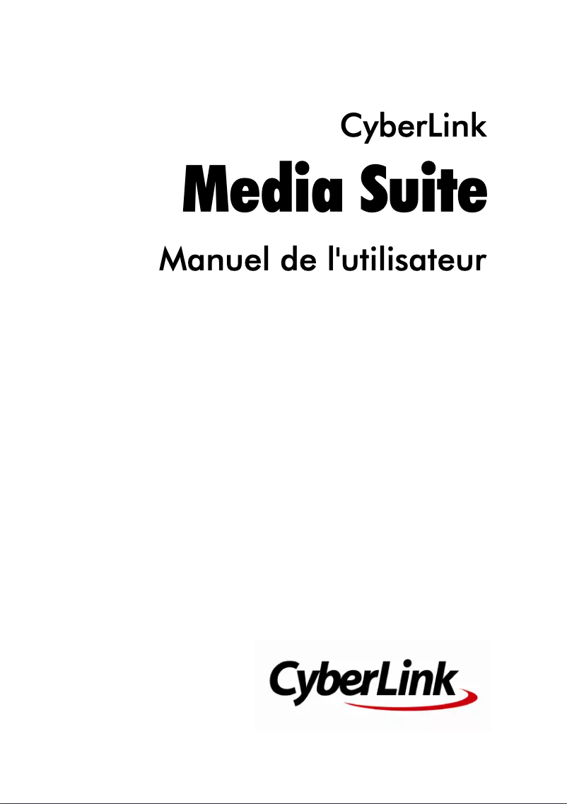 Page 1 of the manual User Manual Cyberlink Media Suite 11
