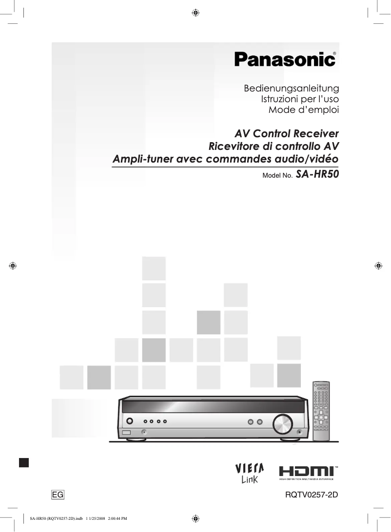 Page 1 of the manual User Manual Panasonic SA-HR50EG