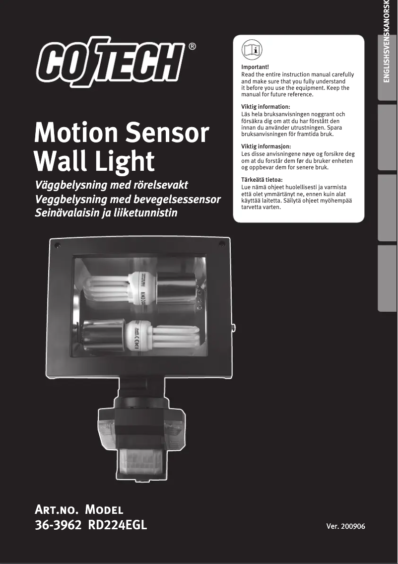 Page 1 of the manual User Manual Cotech RD224EGL