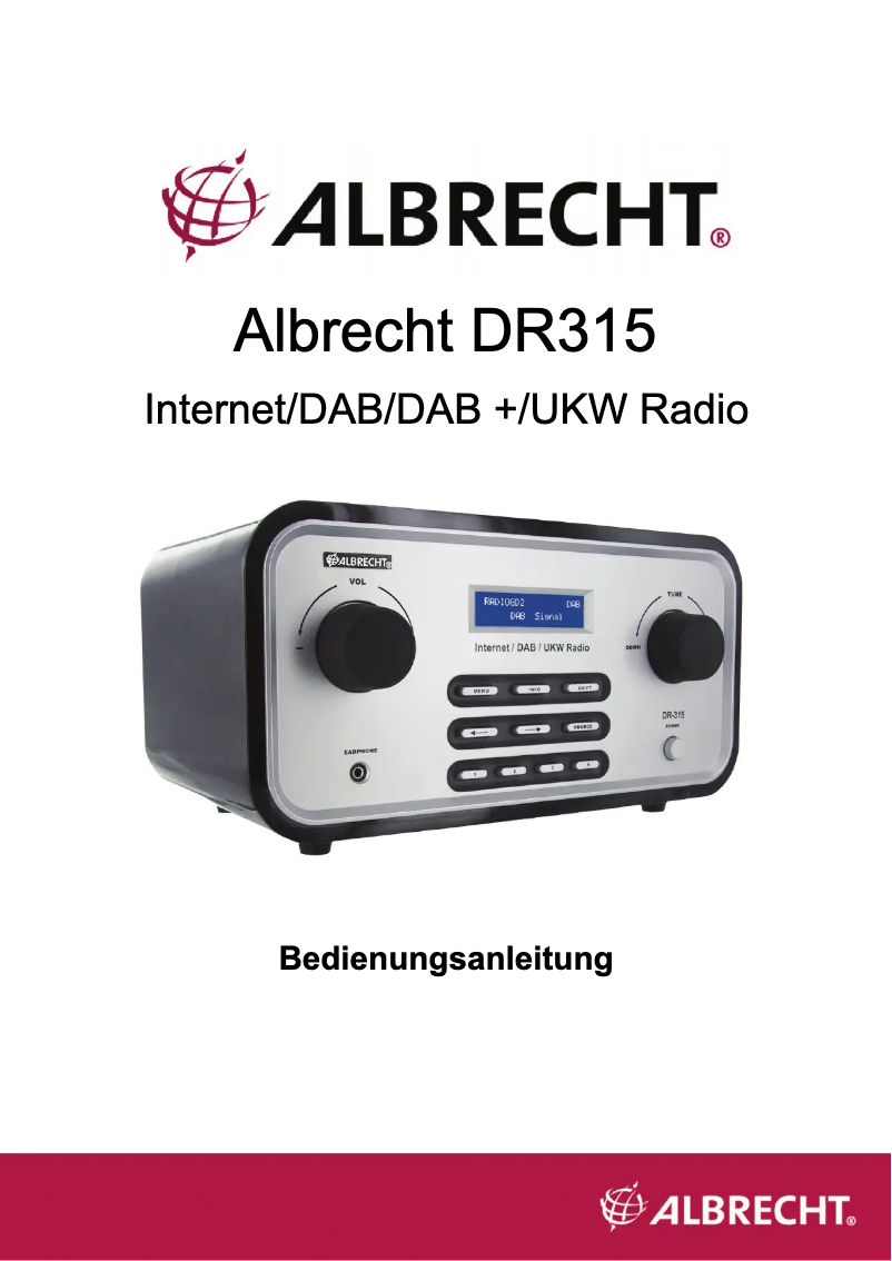 First page image of the manual for DR315