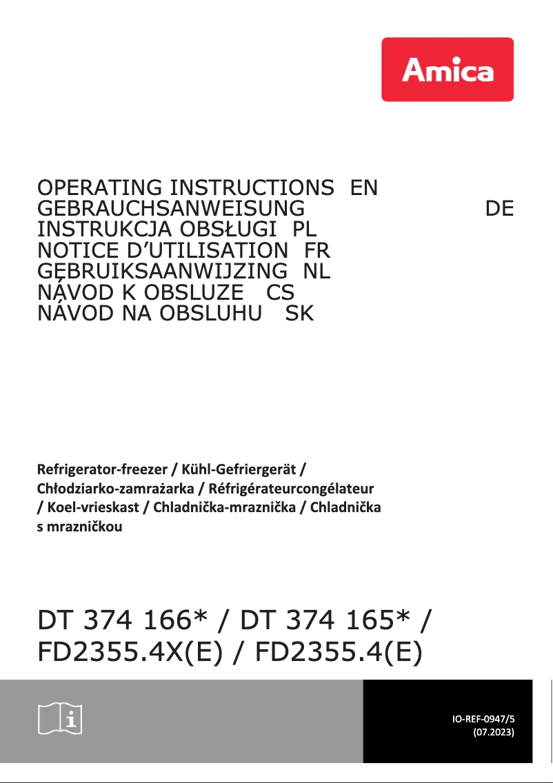 First page image of the manual for DT 374 165 E