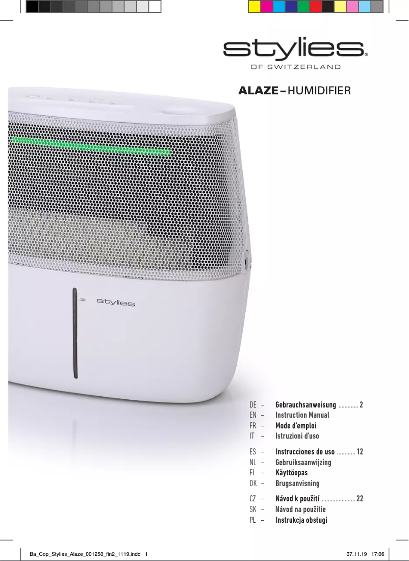 First page image of the manual for Alaze