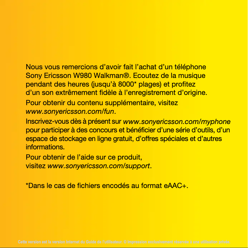 First page image of the manual for W980