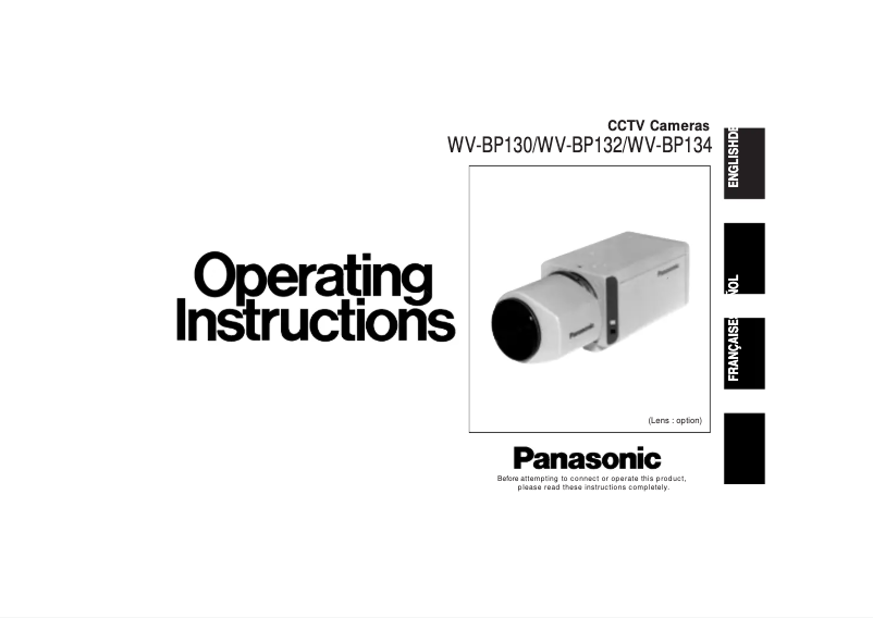 First page image of the manual for WV-BP130