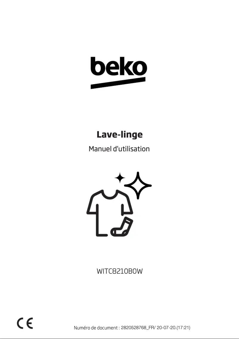 Page 1 of the manual User Manual Beko WITC8210B0W