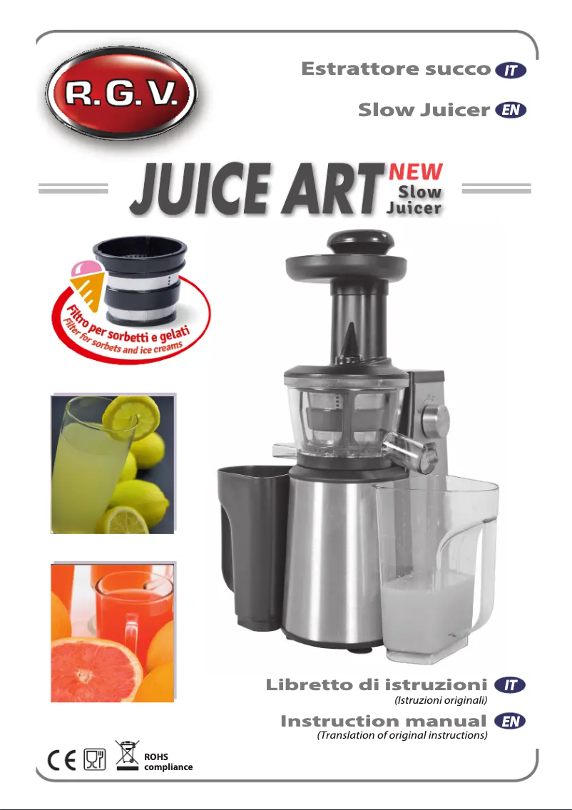 Image de la première page du manuel de l'appareil Juice Art New