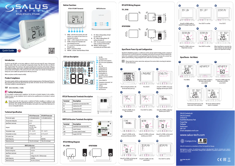 First page image of the manual for RT 520 RF
