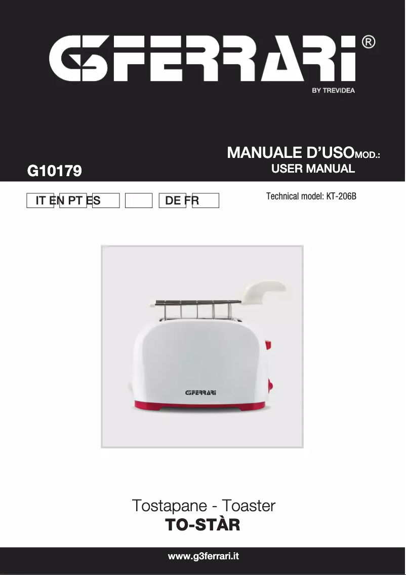 First page image of the manual for To-Stàr G10179