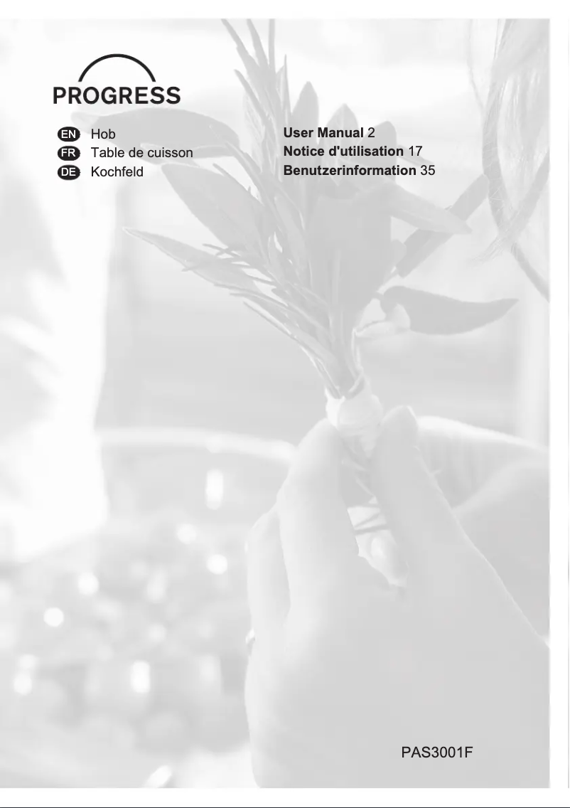 First page image of the manual for PAS3001F