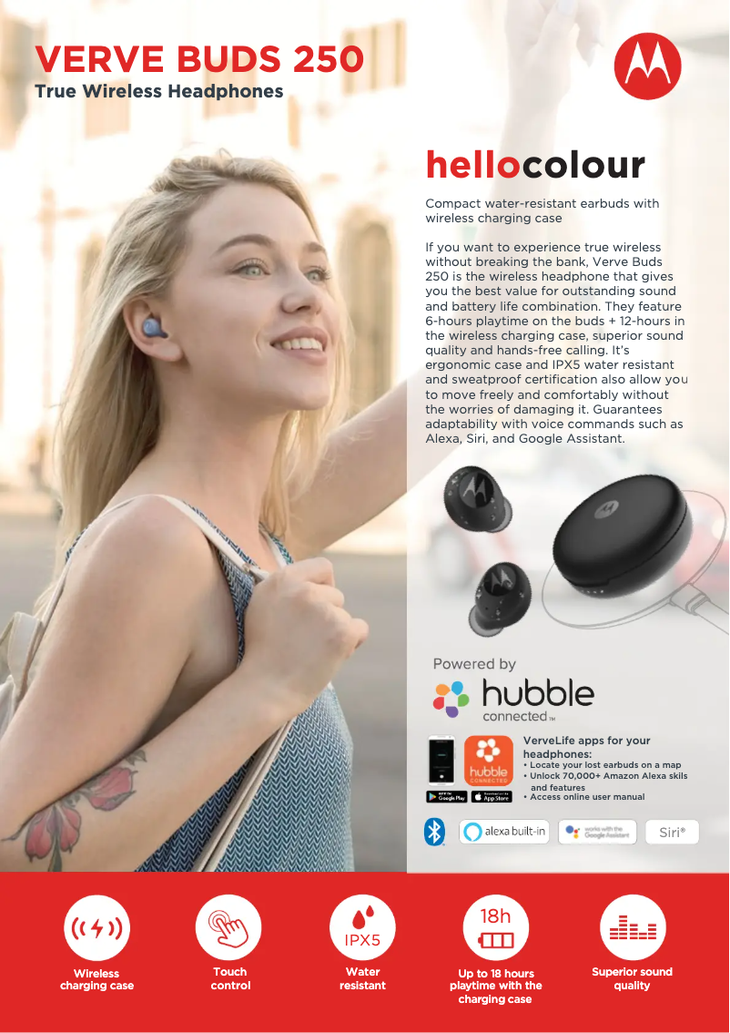 First page image of the manual for VerveBuds 250