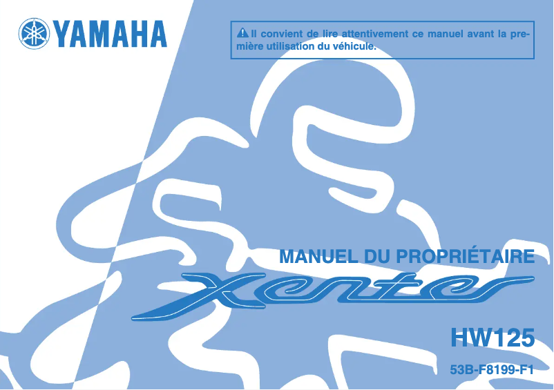 Page 1 of the manual User Manual Yamaha Xenter 125 (2016)