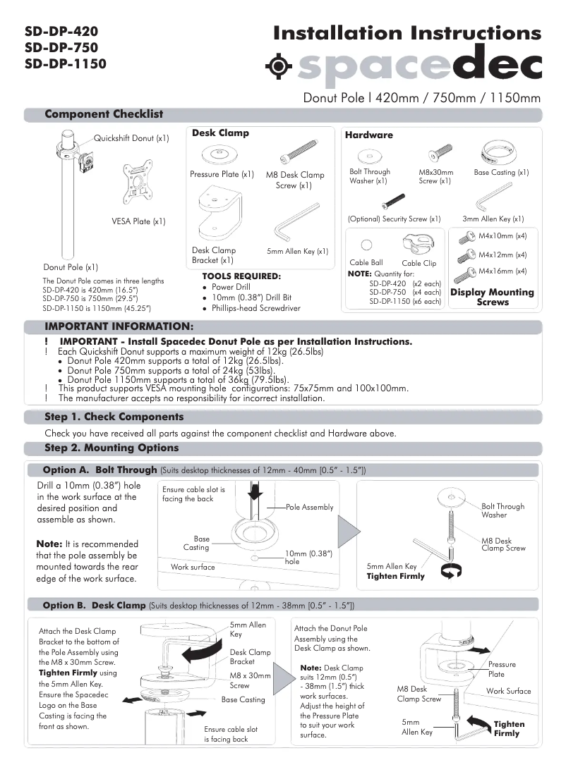 Page 1 de la notice Manuel utilisateur Atdec SD-DP-1150