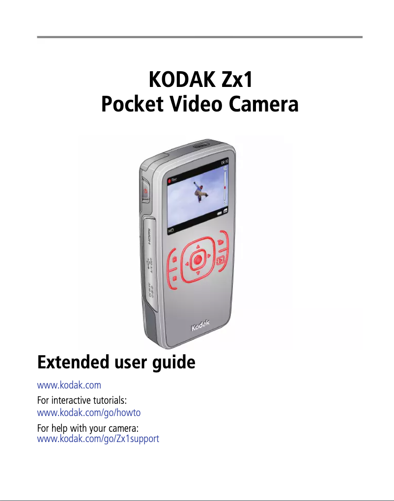 Page 1 of the manual User Manual Kodak Zx1