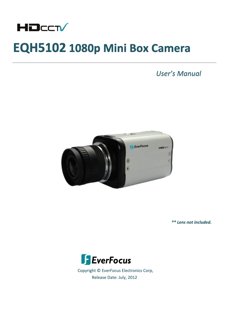 Page 1 of the manual User Manual EverFocus EQH5102