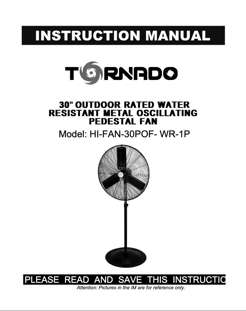 Page 1 of the manual User Manual Tornado HI-FAN-30POF-WR-1P