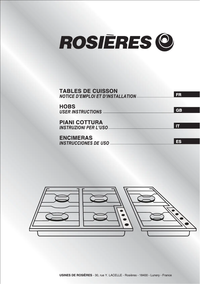 Page 1 of the manual User Manual Rosieres TR 301 FAV