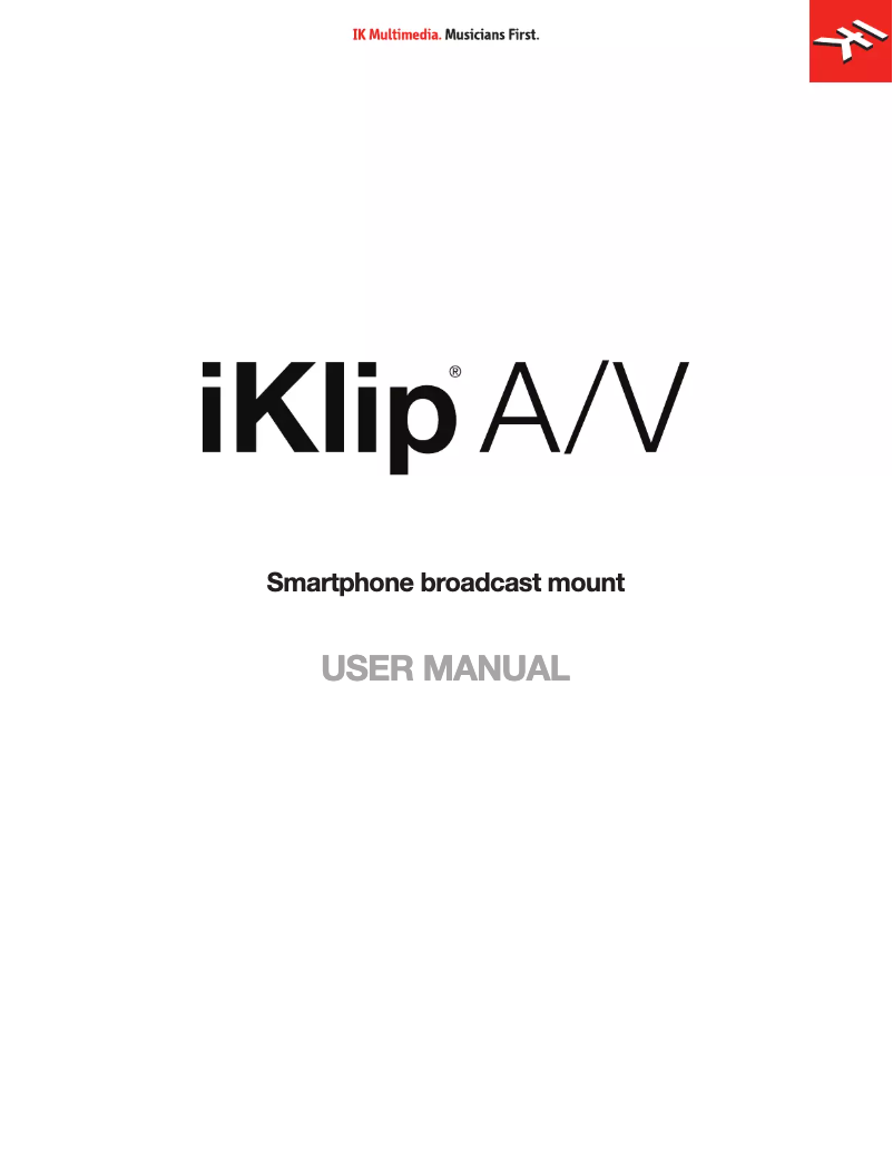 First page image of the manual for iKlip