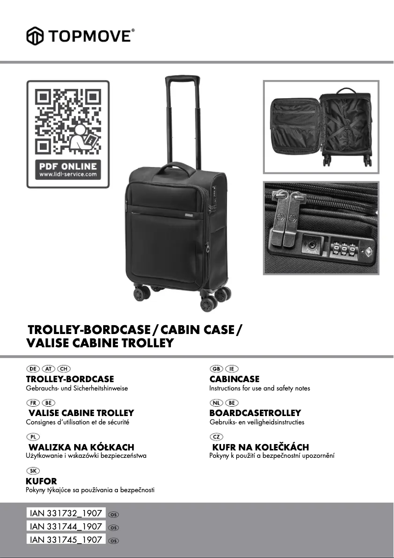 First page image of the manual for IAN 331744