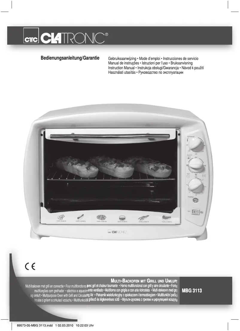 First page image of the manual for MBG 3113