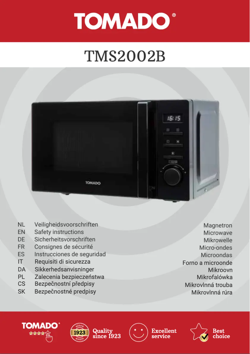 First page image of the manual for TMS2002B