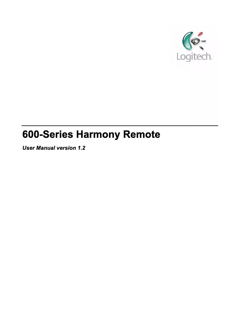 Page 1 of the manual User Manual Logitech Harmony 659