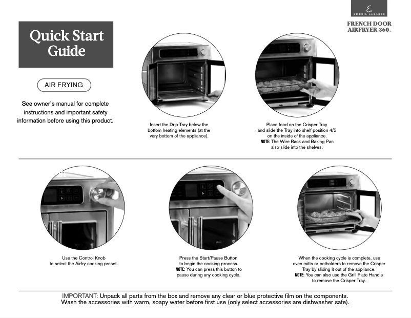 First page image of the manual for French Door AirFryer 360 FAFO-001