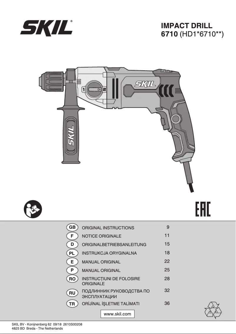Page 1 of the manual User Manual Skil 6710 GA