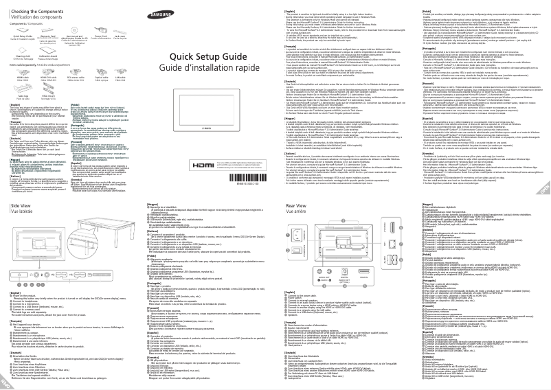 First page image of the manual for SyncMaster SUR40