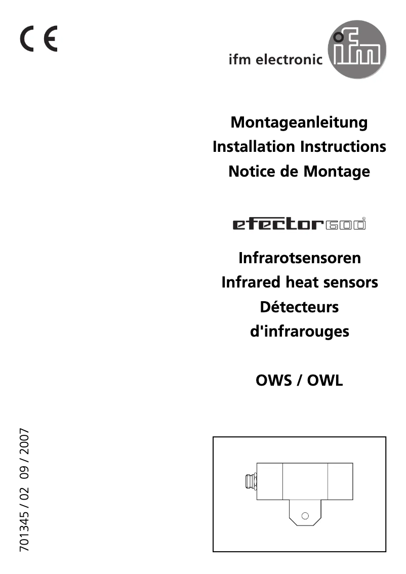 Page 1 of the manual User Manual IFM OW0006