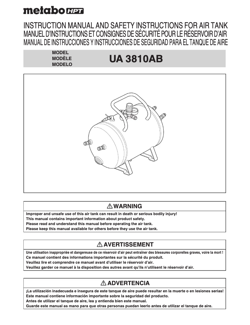 First page image of the manual for UA3810AB