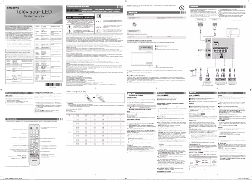 First page image of the manual for UA40K5000AR