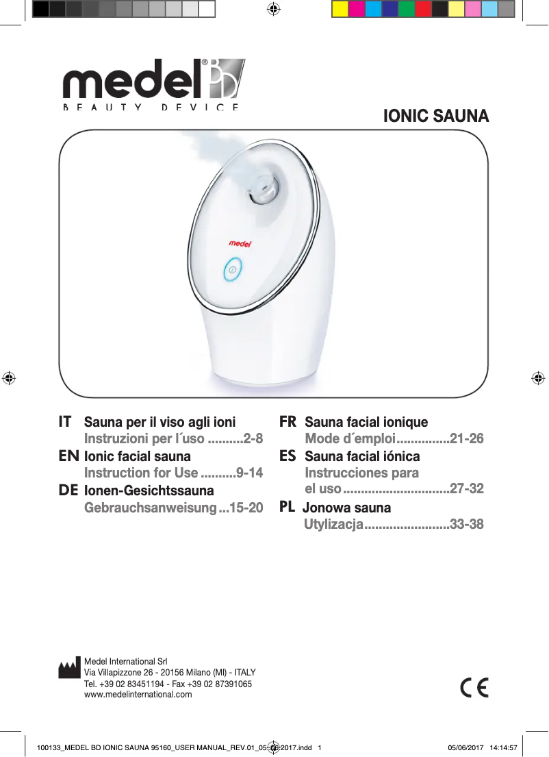 First page image of the manual for Ionic Sauna