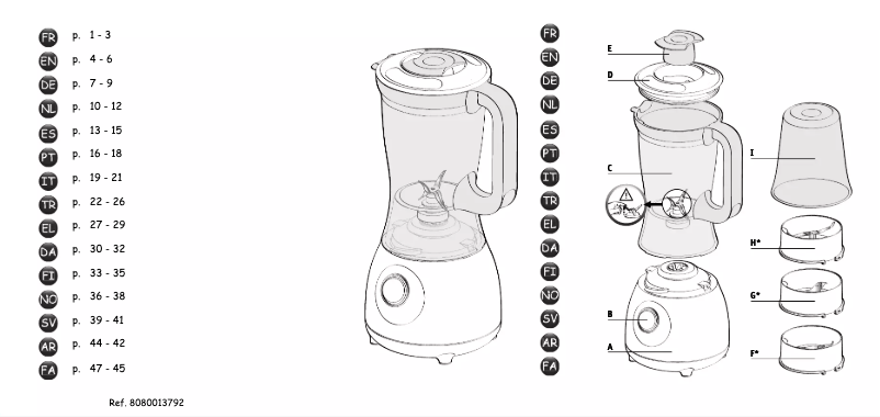 Page 1 of the manual User Manual Tefal Uno BL2201