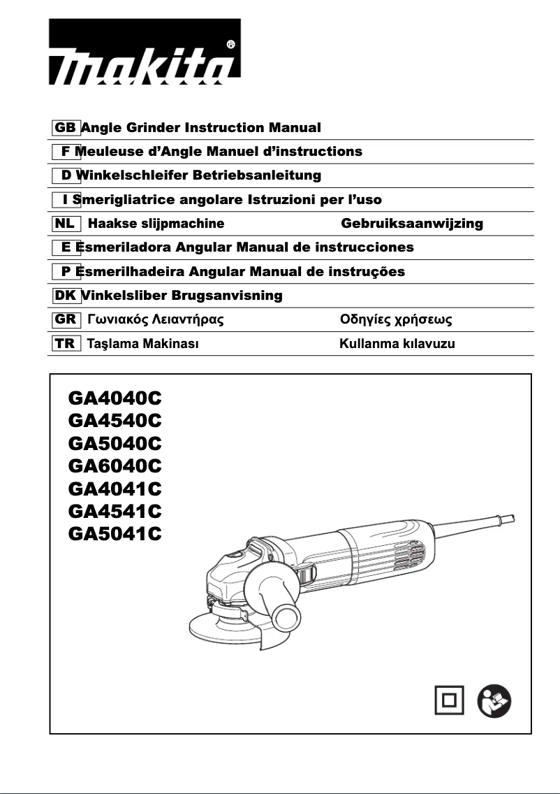 Page 1 of the manual User Manual Makita GA5040CZ1