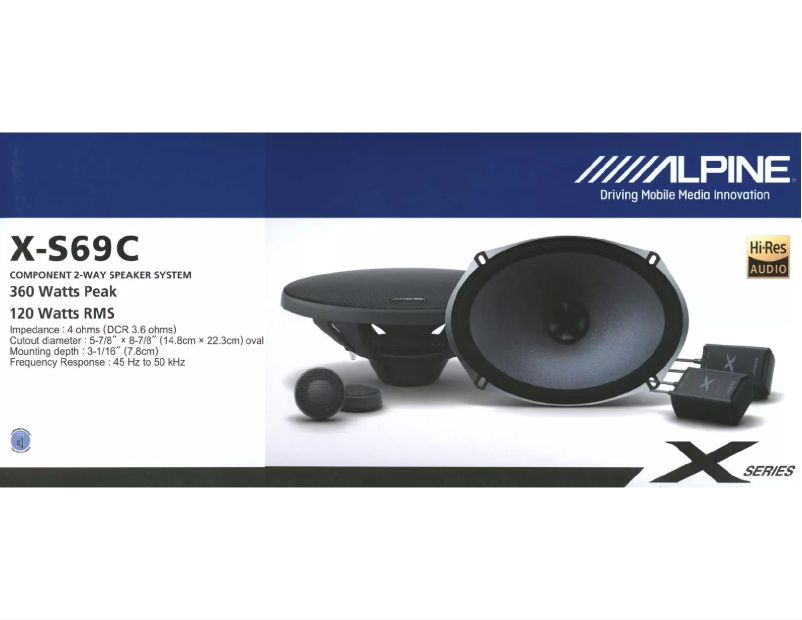 Page 1 of the manual User Manual Alpine X-S69C