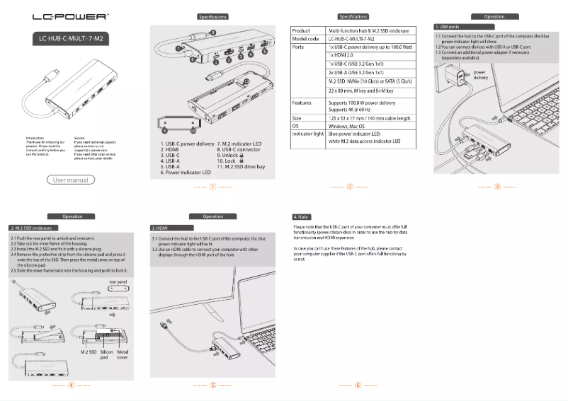 First page image of the manual for LC-HUB-C-MULTI-7-M2