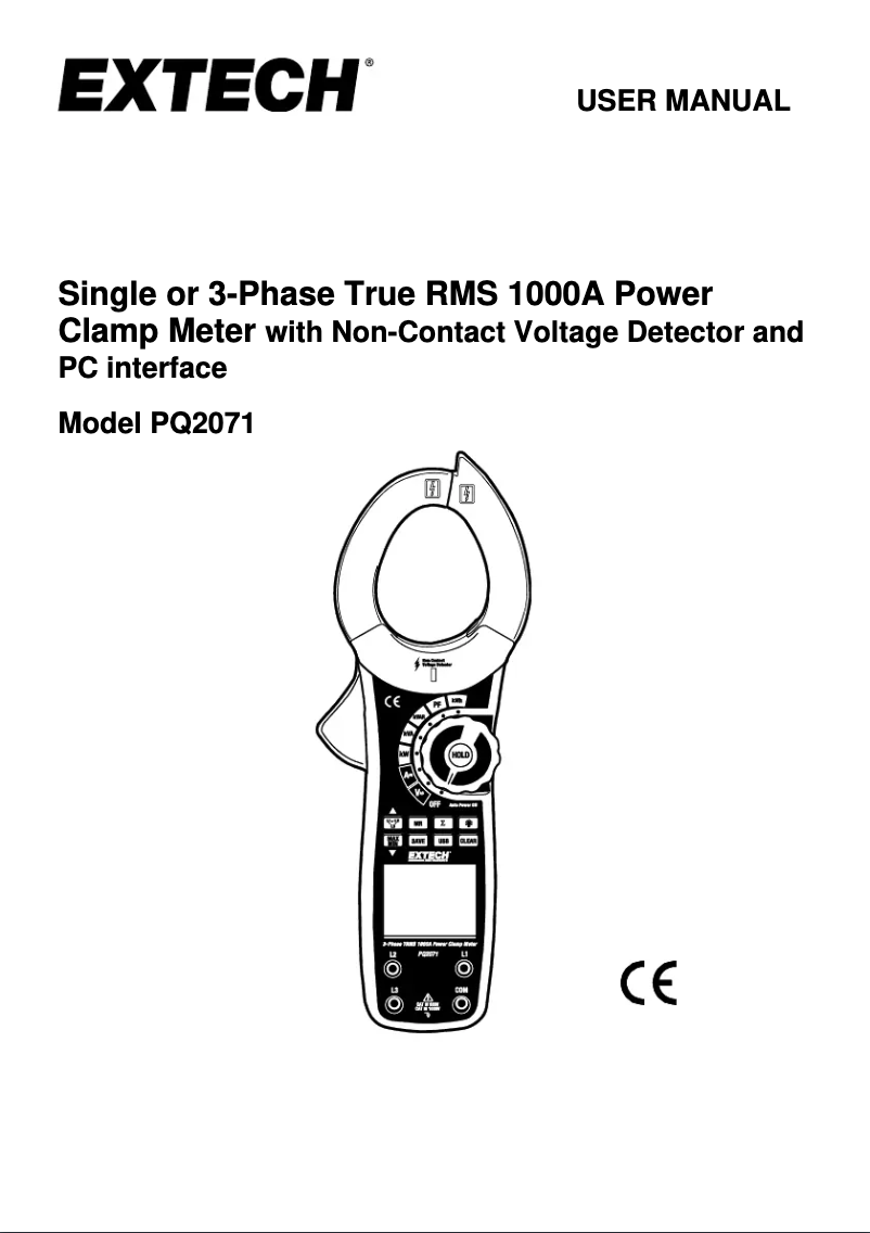 First page image of the manual for PQ2071