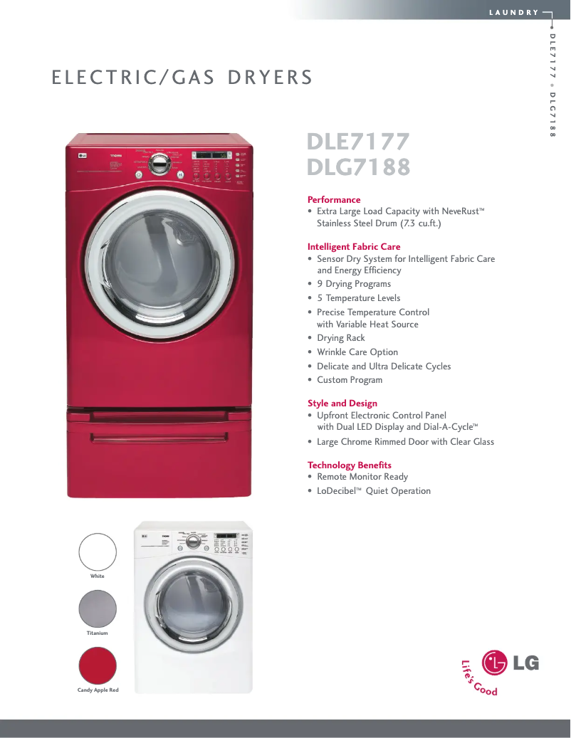 Page 1 of the manual Technical Sheet LG TD-V10159EM