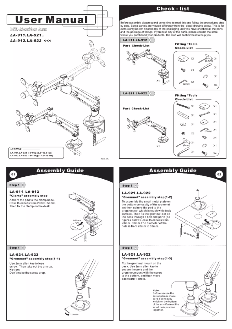 First page image of the manual for LA91