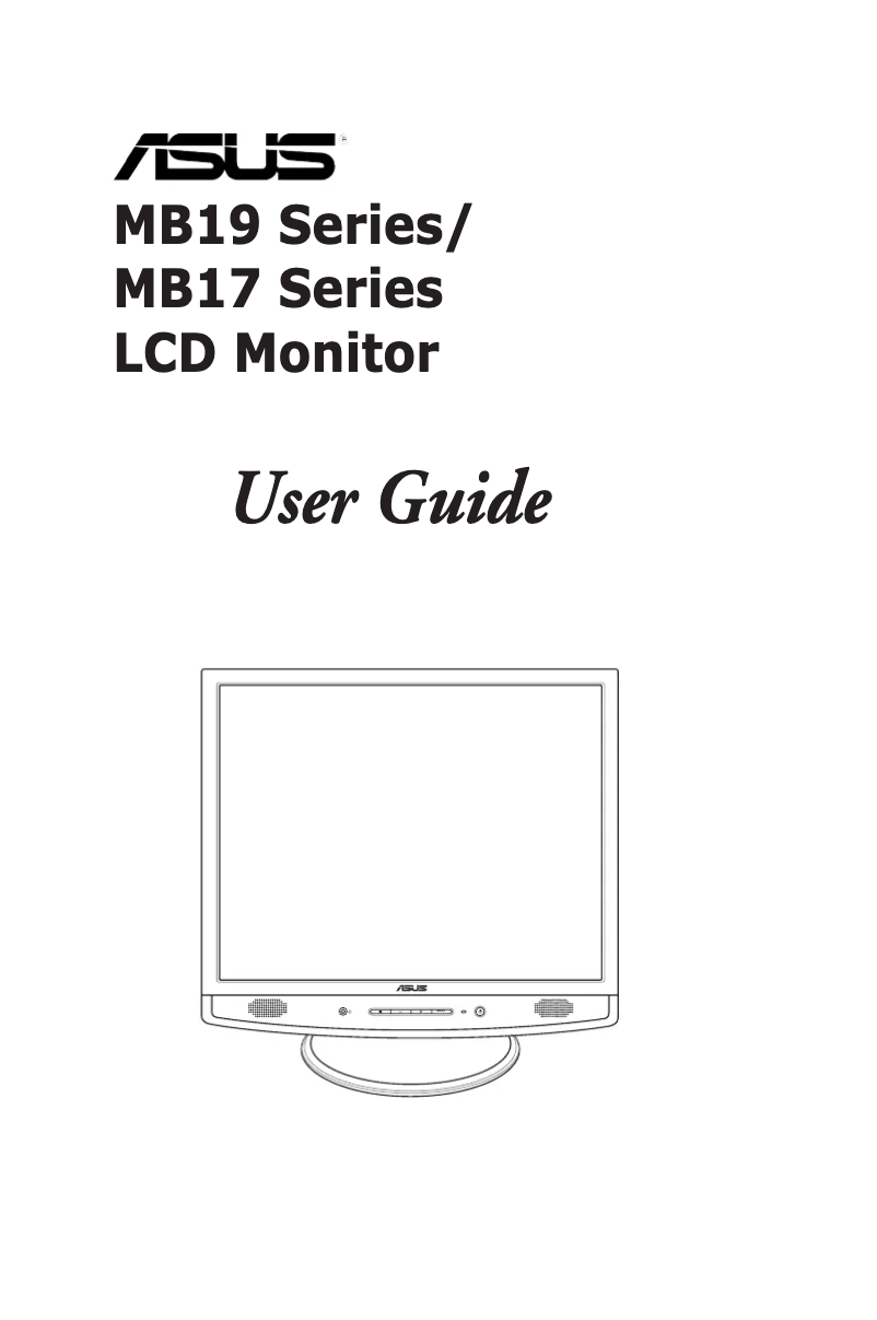 Page 1 of the manual User Manual Asus MB17SE
