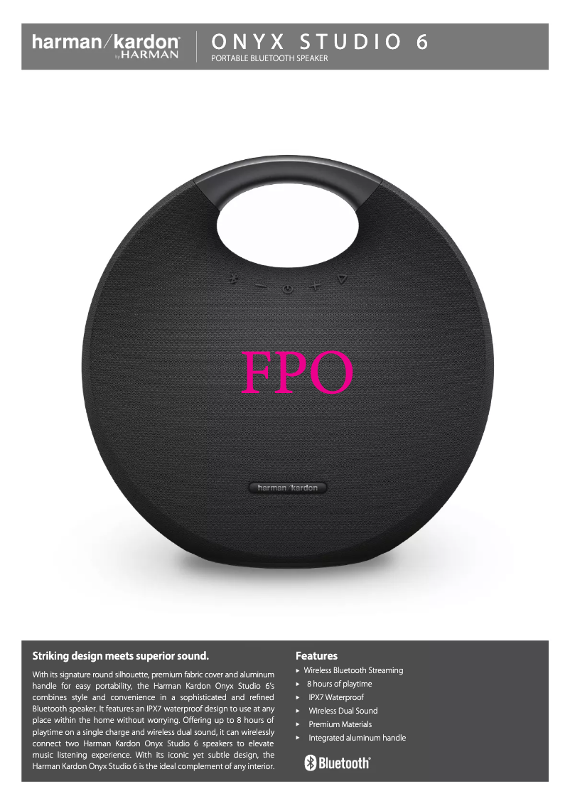 Page 1 of the manual Technical Sheet Harman Kardon Onyx Studio 6