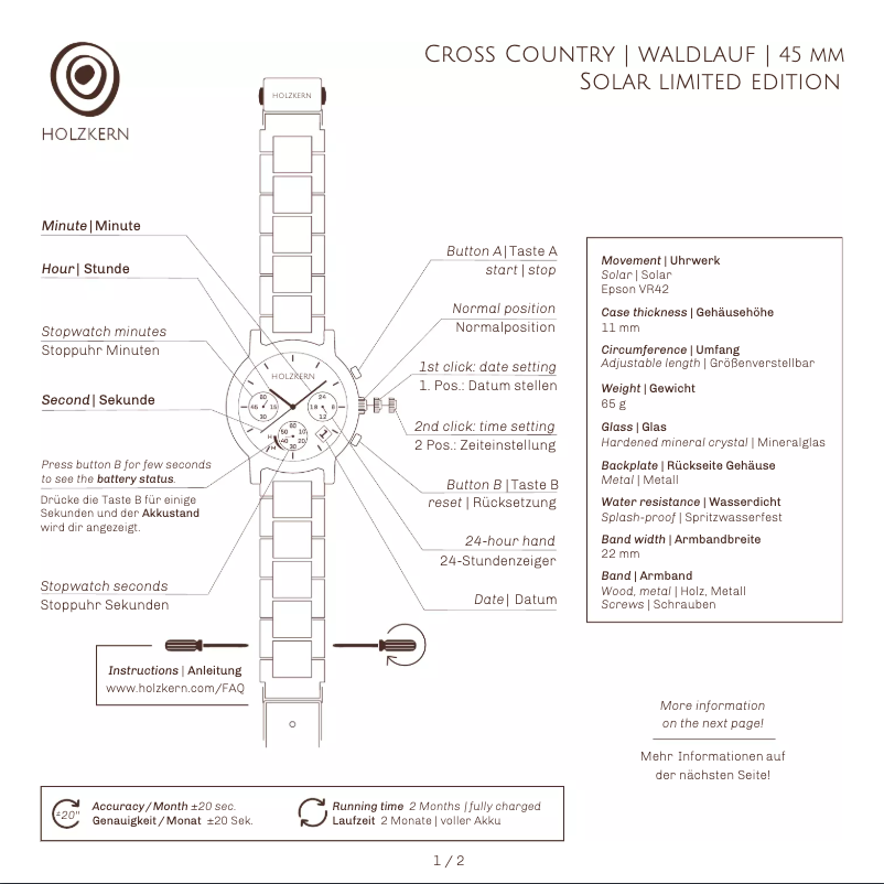 First page image of the manual for Waldboden