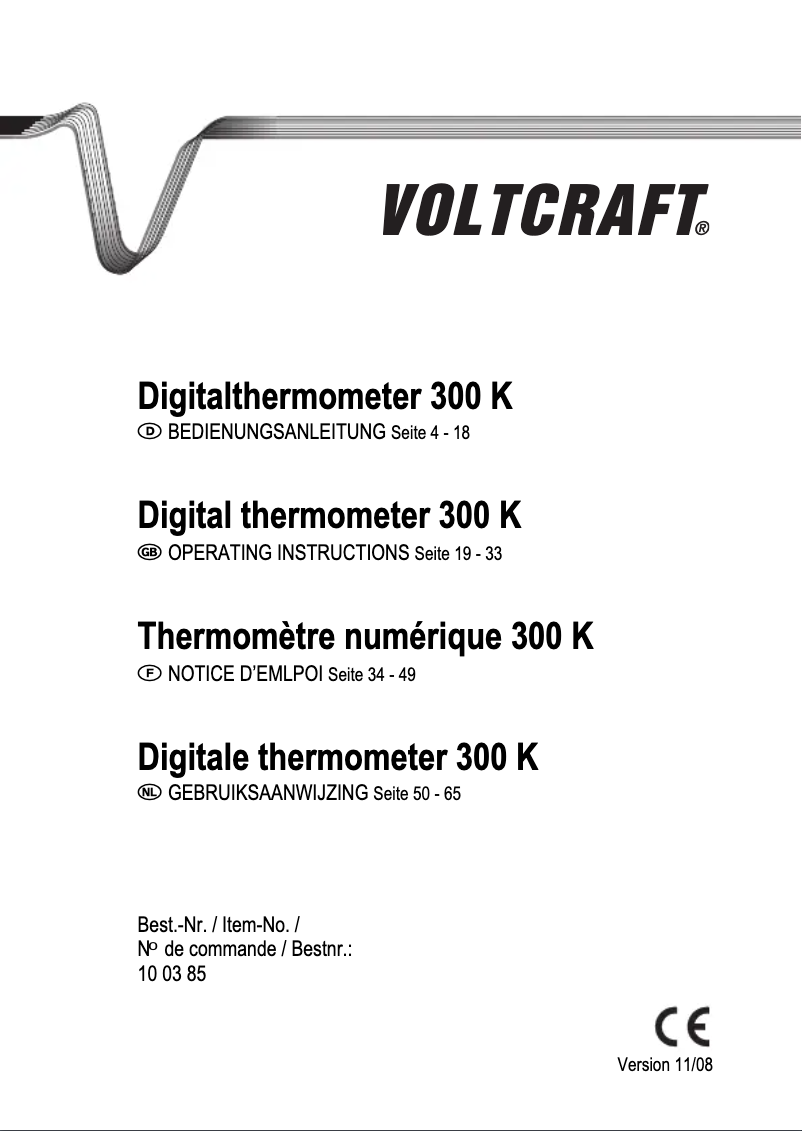 Page 1 of the manual User Manual Voltcraft K201
